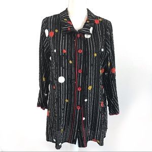 Opera Vintage Long Sleeve Tunic Stripes Polka Dots